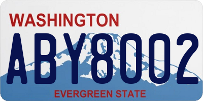 WA license plate ABY8002