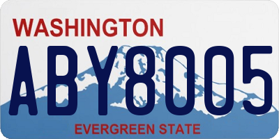 WA license plate ABY8005