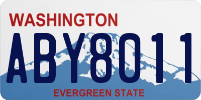 WA license plate ABY8011