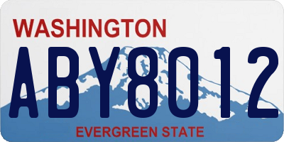 WA license plate ABY8012