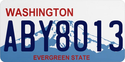 WA license plate ABY8013