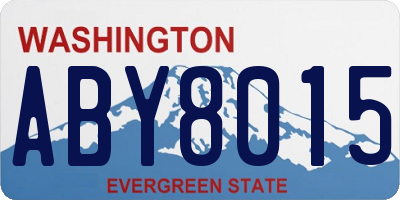 WA license plate ABY8015
