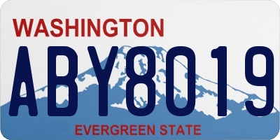 WA license plate ABY8019