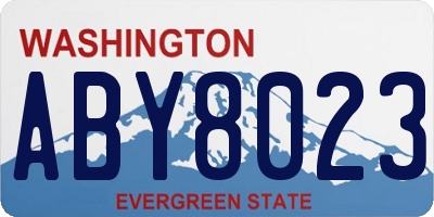 WA license plate ABY8023