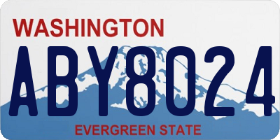 WA license plate ABY8024
