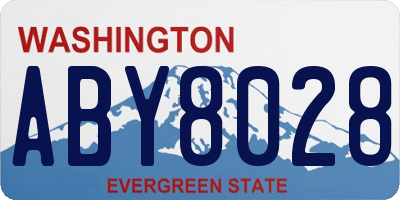 WA license plate ABY8028