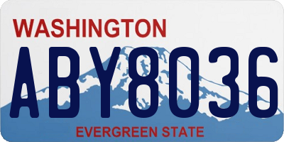 WA license plate ABY8036