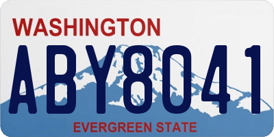 WA license plate ABY8041