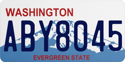 WA license plate ABY8045