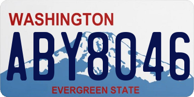 WA license plate ABY8046