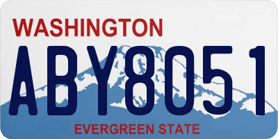WA license plate ABY8051