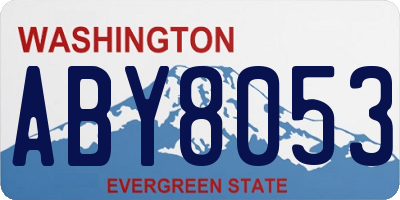 WA license plate ABY8053