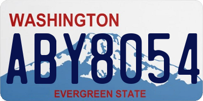 WA license plate ABY8054