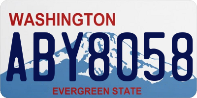 WA license plate ABY8058