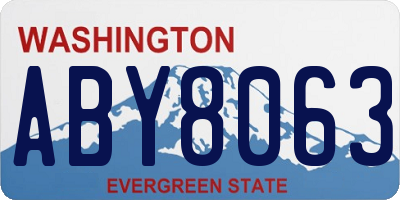 WA license plate ABY8063