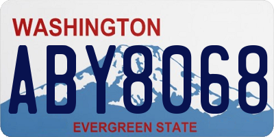 WA license plate ABY8068