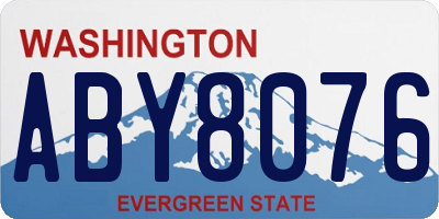 WA license plate ABY8076