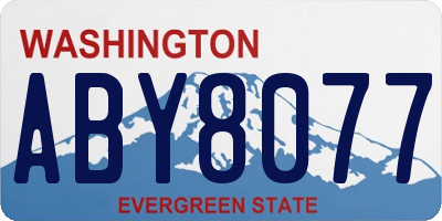 WA license plate ABY8077