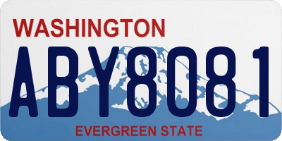 WA license plate ABY8081