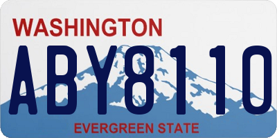 WA license plate ABY8110