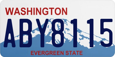 WA license plate ABY8115