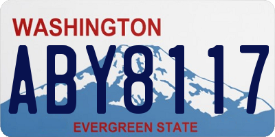 WA license plate ABY8117