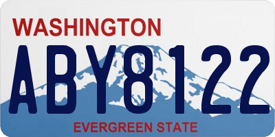 WA license plate ABY8122