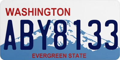 WA license plate ABY8133