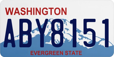 WA license plate ABY8151