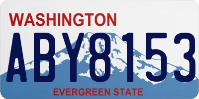 WA license plate ABY8153