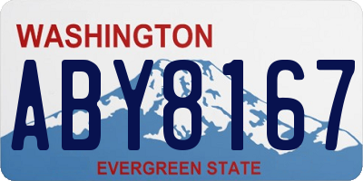 WA license plate ABY8167