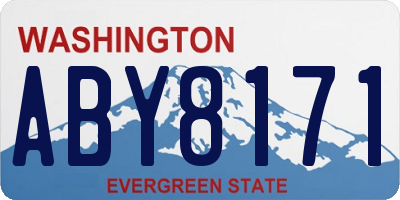 WA license plate ABY8171