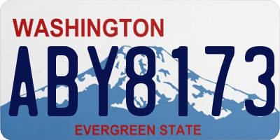 WA license plate ABY8173