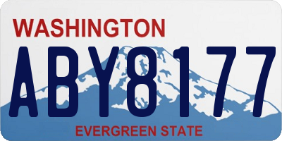 WA license plate ABY8177