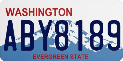 WA license plate ABY8189