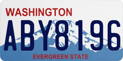 WA license plate ABY8196