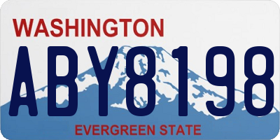 WA license plate ABY8198