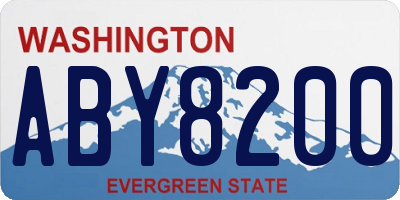 WA license plate ABY8200
