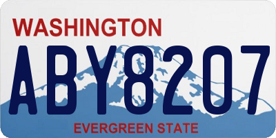 WA license plate ABY8207