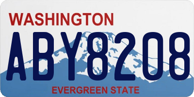 WA license plate ABY8208