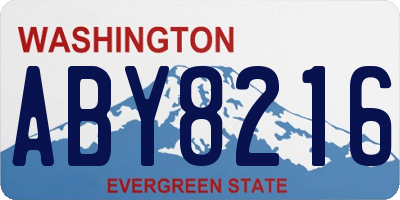 WA license plate ABY8216