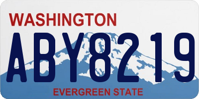 WA license plate ABY8219