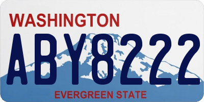 WA license plate ABY8222