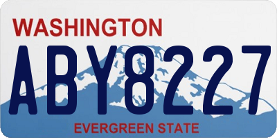 WA license plate ABY8227