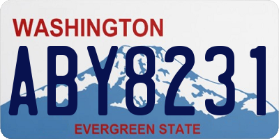 WA license plate ABY8231