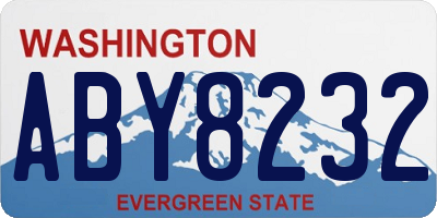 WA license plate ABY8232