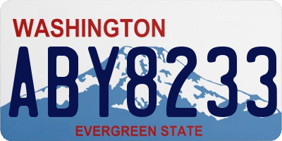 WA license plate ABY8233