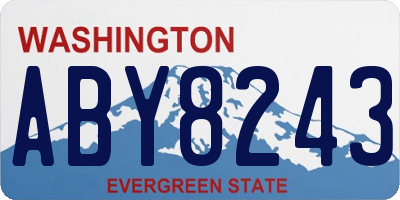 WA license plate ABY8243