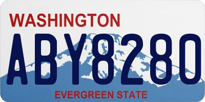 WA license plate ABY8280