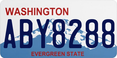 WA license plate ABY8288